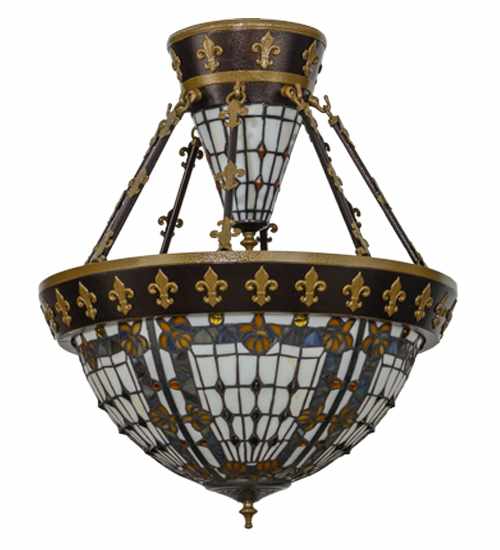 Fleur-de-lis 4 Light 19" Wide Semi-Flush Bowl Ceiling Fixture
