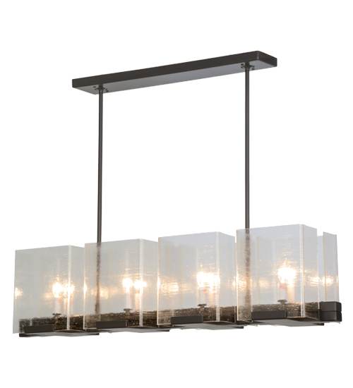Ice Cube 8 Light 10" Wide Linear Chandelier