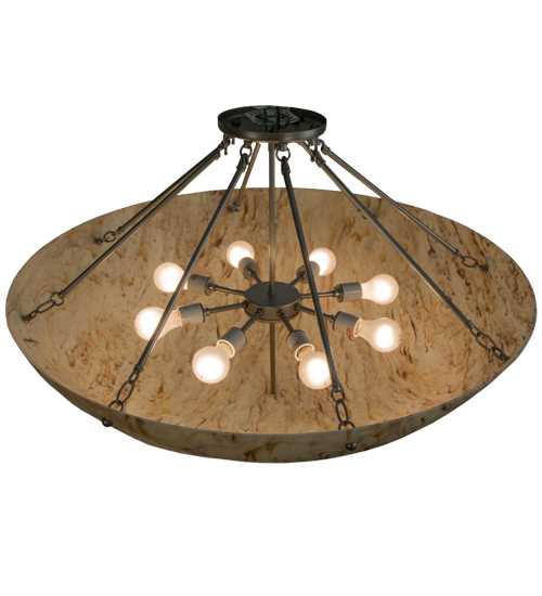 Madison 8 Light 36" Wide Semi-Flush Bowl Ceiling Fixture - Nickel Finish
