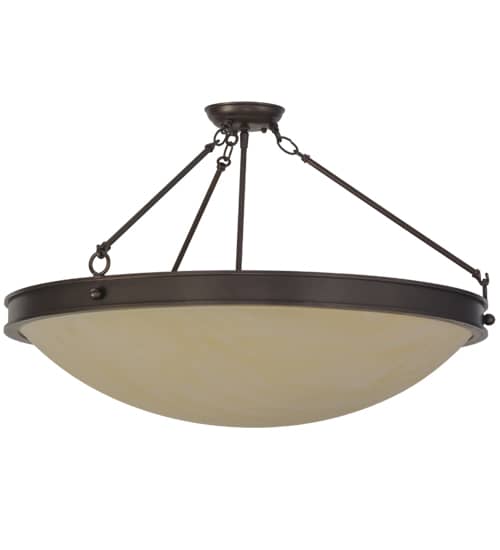 Dionne 3 Light 30" Wide Semi-Flush Bowl Ceiling Fixture - Mahogany Bronze Finish