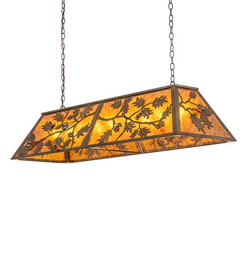 Oak Leaf and Acorn 9 Light 17" Wide Linear Pendant