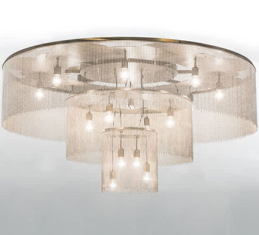 Niagara 16 Light 72" Wide Flush Mount Ceiling Fixture - Antique Copper / Nickel Finish