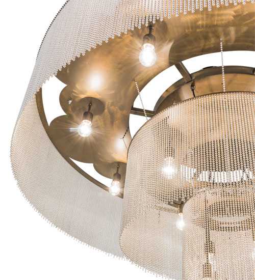 Niagara 16 Light 72" Wide Flush Mount Ceiling Fixture - Antique Copper / Nickel Finish