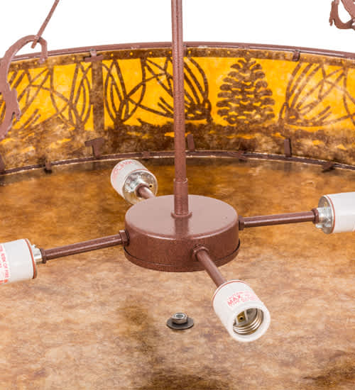 Mountain Pine 4 Light 36" Wide Semi-Flush Drum Ceiling Fixture - Rust Finish