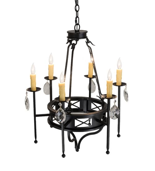 Gina 6 Light 24" Wide Crystal Candle Style Chandelier