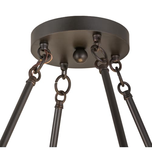 Pomona 4 Light 18" Wide Semi-Flush Drum Ceiling Fixture with Beige Glass Shade - Craftsman Brown Finish
