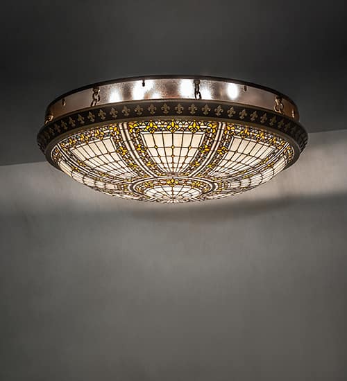 Fleur-de-lis 8 Light 44" Wide Semi-Flush Bowl Ceiling Fixture