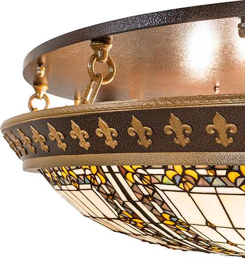 Fleur-de-lis 8 Light 44" Wide Semi-Flush Bowl Ceiling Fixture