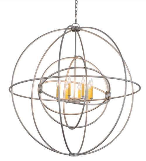 Atom Enerjisi 8 Light 43" Wide Taper Candle Globe Chandelier