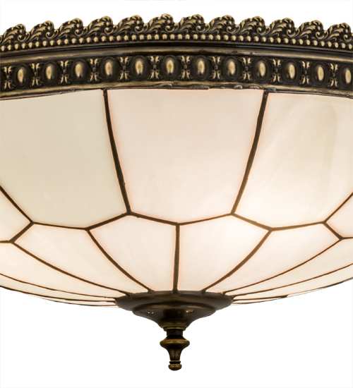 Vincent Honeycomb 4 Light 20" Wide Semi-Flush Bowl Ceiling Fixture with White Opal Glass Shade - Craftsman Brown Finish
