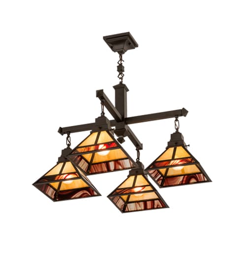 T Mission 4 Light 43" Wide Chandelier