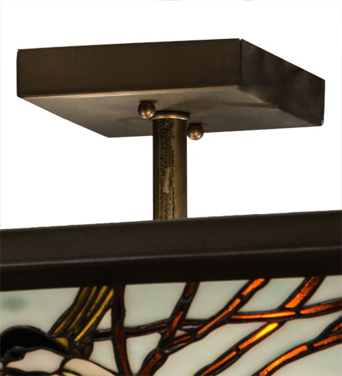 Backyard Friends 4 Light 30" Wide Semi-Flush Ceiling Fixture - Antique Copper Finish - GU24 Bulb Base