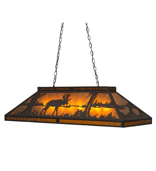 Moose and Black Bear 9 Light 18" Wide Linear Pendant