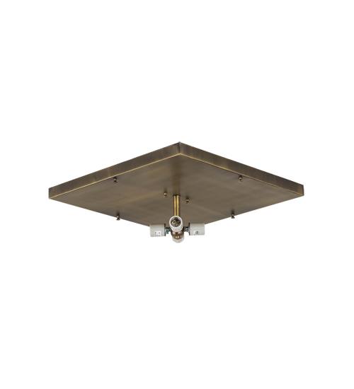 Hyde Park Double Bar Mission 4 Light 29" Wide Flush Mount Square Ceiling Fixture