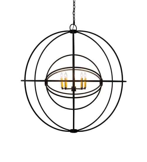 Atom Enerjisi 8 Light 43" Wide Taper Candle Globe Chandelier