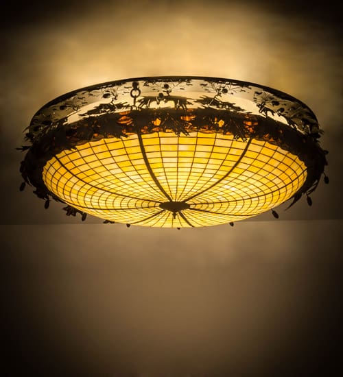 Greenbriar Oak 8 Light 52" Wide Semi-Flush Bowl Ceiling Fixture - Antique Copper Finish - GU24 Bulb Base