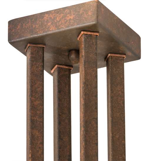 T Mission 8 Light 34" Wide Semi-Flush Ceiling Fixture - Rust Finish