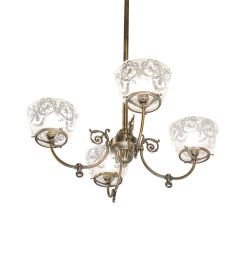 Revival Gas and Electric 4 Light 27" Wide Chandelier