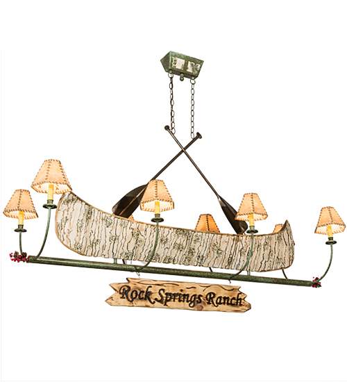 Personalized Canoe 8 Light 24" Wide Linear Chandelier