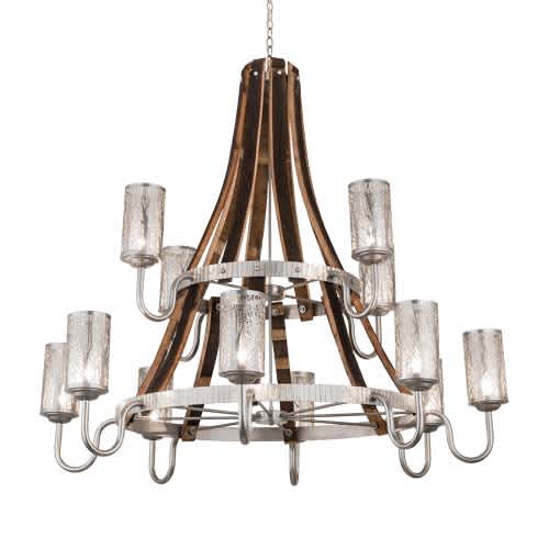 Barrel Stave 12 Light 60" Wide Chandelier