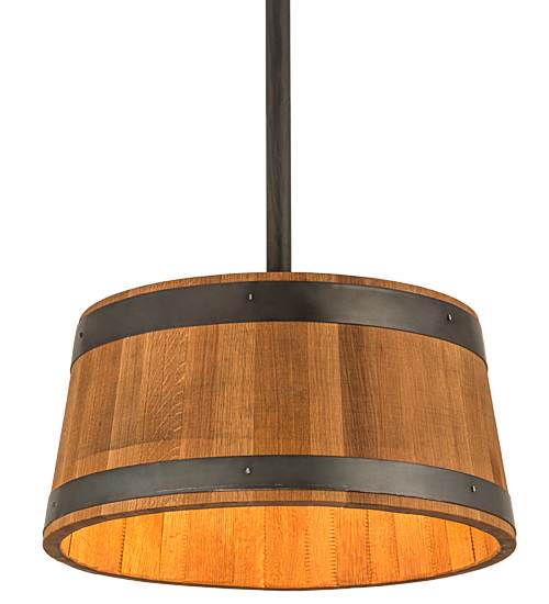 3 Light 25" Wide Wood Pendant