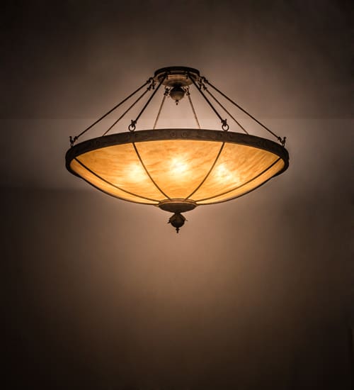 Arabesque 8 Light 48" Wide Semi-Flush Bowl Ceiling Fixture - Baroque Finish