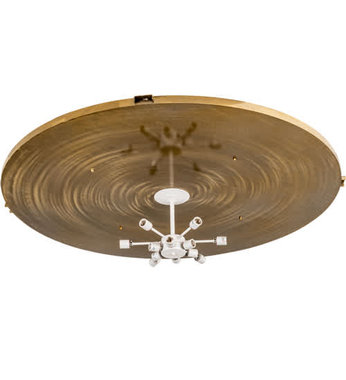 Kahe 12 Light 60" Wide Flush Mount Bowl Ceiling Fixture - Brass Tint Finish