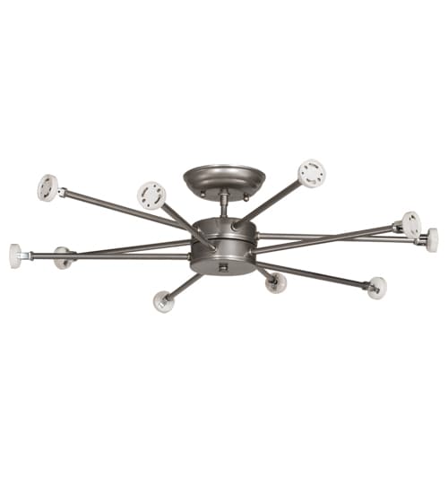 Cilindro 10 Light 60" Wide Semi-Flush Drum Ceiling Fixture - Nickel Finish - GU24 Bulb Base