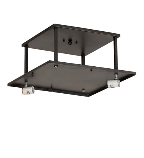 Hyde Park "T" Mission 2 Light 25" Wide Semi-Flush Square Ceiling Fixture