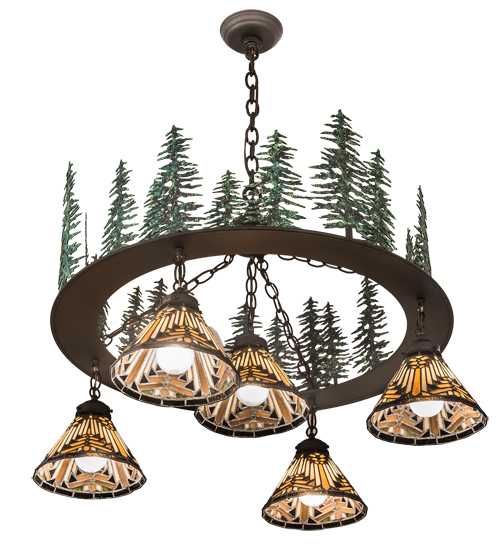 Nuevo Mission 5 Light 34" Wide Chandelier