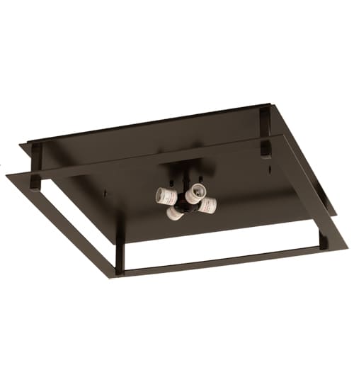 Quezon 4 Light 34" Wide Flush Mount Square Ceiling Fixture - Timeless Bronze Finish