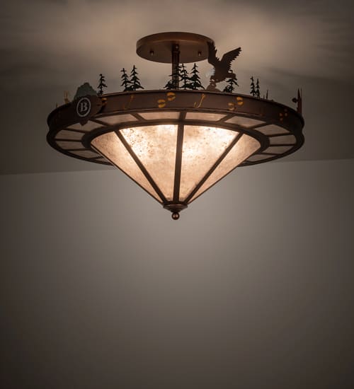 Boulders 6 Light 32" Wide Semi-Flush Ceiling Fixture
