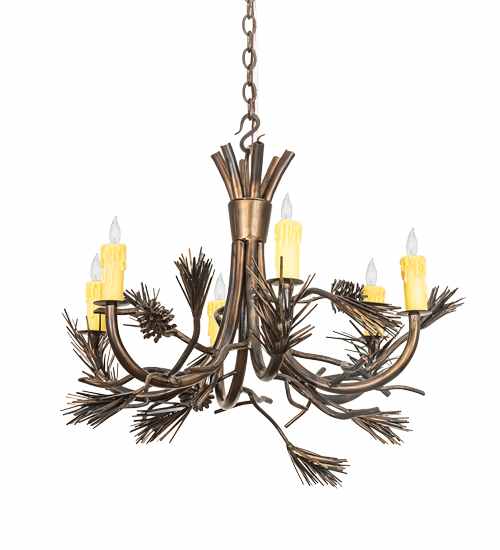 Woodland Pine 6 Light 29" Wide Taper Candle Style Chandelier