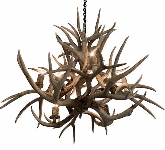 Antlers 8 Light 38" Wide Antler Candle Style Chandelier