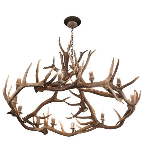 Antlers 12 Light 56" Wide Antler Candle Style Chandelier