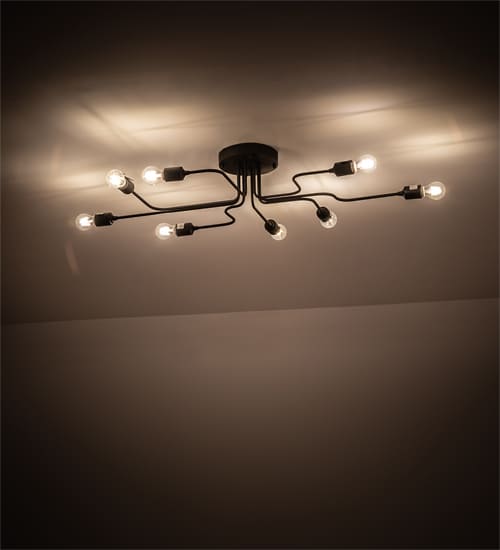 PipeDream Alva 8 Light 44" Wide Semi-Flush Linear Ceiling Fixture