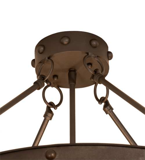 Freya 3 Light 24" Wide Semi-Flush Bowl Ceiling Fixture - Wrought Iron Finish