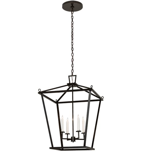 4 Light 34" Wide Taper Candle Pendant