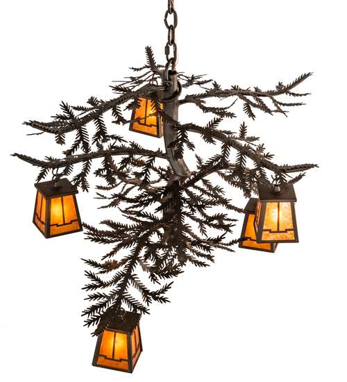Pine Branch 5 Light 29" Wide Chandelier