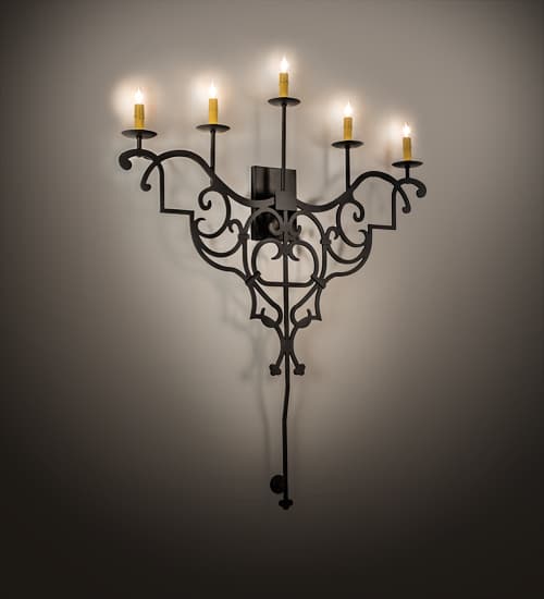 Fleur De Lys 5 Light 45" Tall Wall Sconce