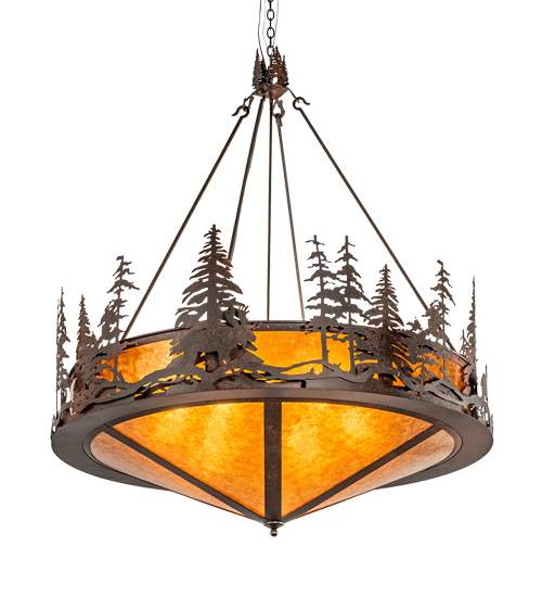 6 Light 54" Wide Abstract Pendant