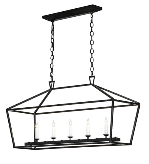 5 Light 41" Wide Taper Candle Linear Pendant