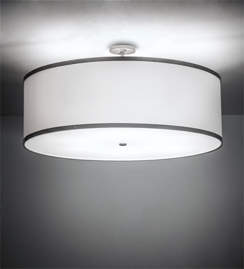 Cilindro 6 Light 36" Wide Semi-Flush Drum Ceiling Fixture - Champagne Finish