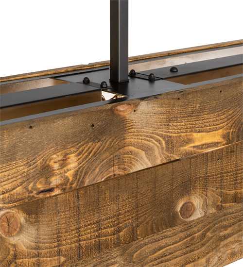 8 Light 120" Wide Wood Linear Pendant