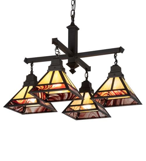 Square T Mission 4 Light 42" Wide Chandelier