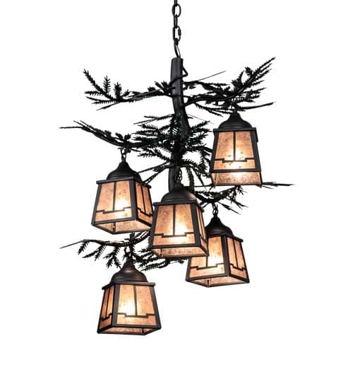 Pine Branch 5 Light 28" Wide Chandelier