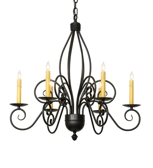 Squire 6 Light 28" Wide Taper Candle Style Chandelier