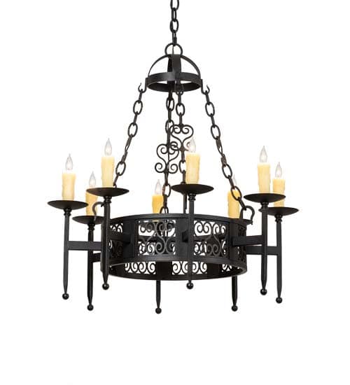 Toscano 8 Light 28" Wide Taper Candle Style Chandelier