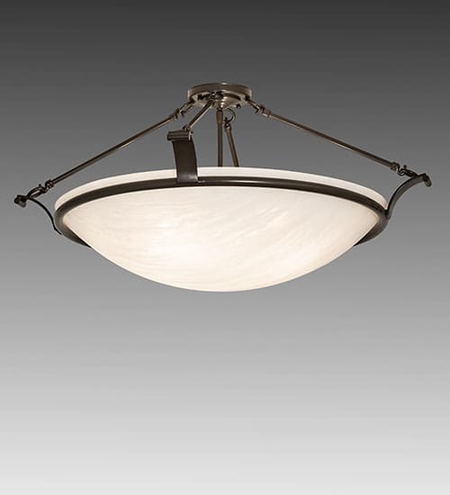 Almeria 4 Light 32" Wide Semi-Flush Bowl Ceiling Fixture - Timeless Bronze Finish