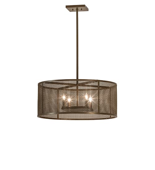 4 Light 24" Wide Cage Pendant